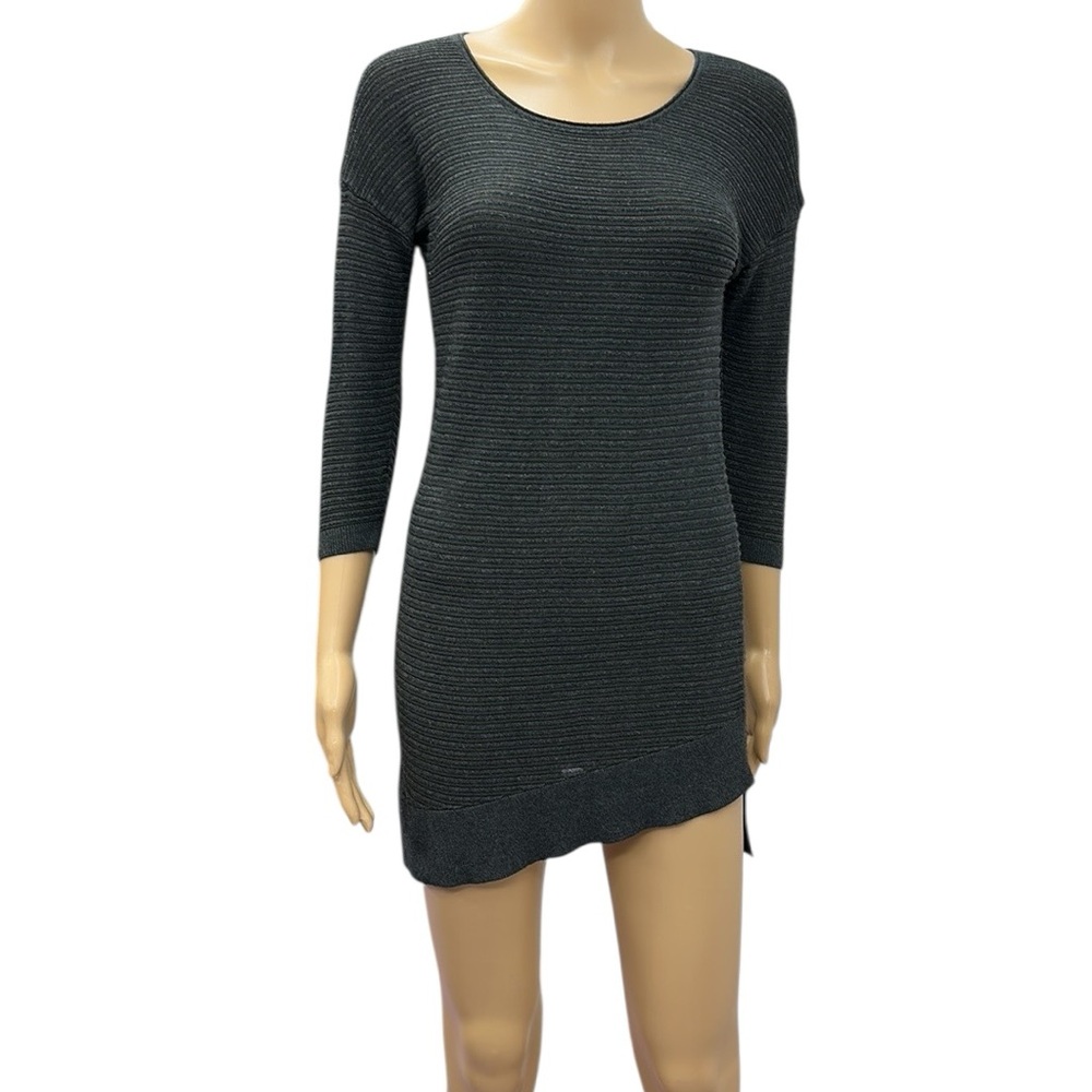 Express Asymmetrical Charcoal Lightweight Knit Tunic or Mini Dress Petite Small